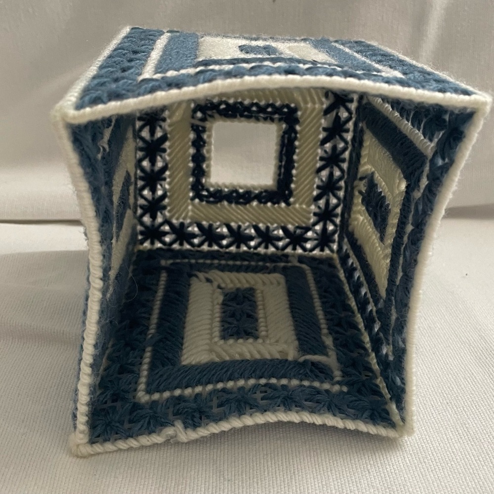 Set of 3 Handmade Needlepoint Plastic Canvas Tissue Box Cover multi color - Picture 12 of 14